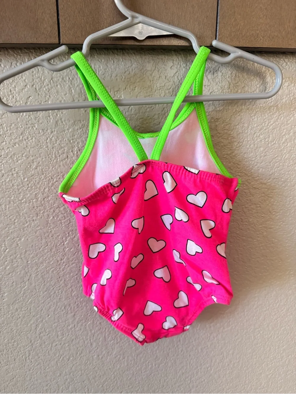 Vintage looney tunes Pink Tweety One-Piece Swim with Neon Green Trim